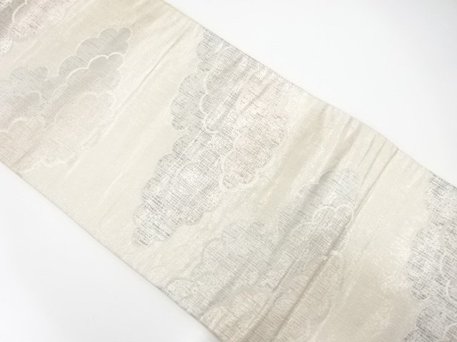 JAPANESE KIMONO / ANTIQUE FUKURO OBI / SILK / WOVEN CLOUD